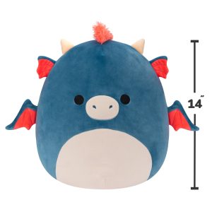 14-Inch Carin the Blue Dragon with Orange Mane